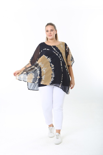 XL Modam Lycra Inside, Viscose Outside, Chiffon Plus Size Tunic