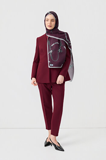 Qef Cotton Twill Şal Linkage Mürdüm