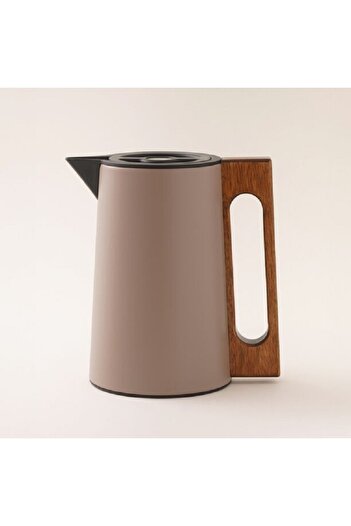 Dallaty Steel Vacuum Flask Flask With Wood Handle 0.6L, Light Beige
