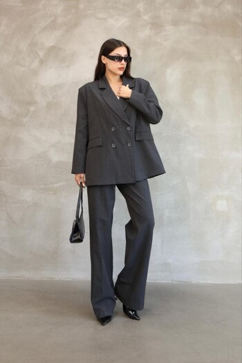 Lila Moda Women's Full Fit Jacket & Palazzo Pants Viscose Premium Two Piece Set