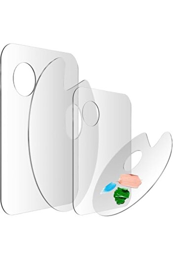 Slasa Transparent Acrylic Paint Palette with Thumb Hole by