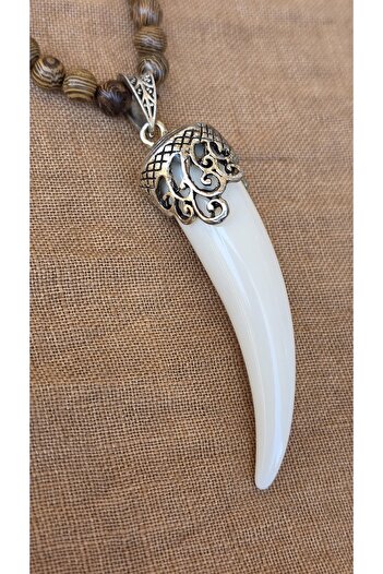 trendbysena Ethnic Authentic Ivory Long Mala Necklace