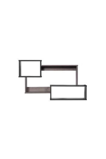 BAITY Wall Shelves Set - 3 Nested Malaysian Wood Cubes (Dark Brown & Black)