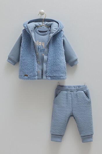 Caramell Animals Worl Hirkali Triple Set (03-24 Months) - Indigo Blue