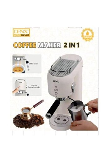 Denx 2-in-1 Coffee Maker DX 3417 with 20 Bar Pressure and 1000 ml Capacity