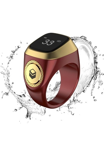 iqibla - Smart Tasbih Zikr1 Lite Ring - Brown - 20mm