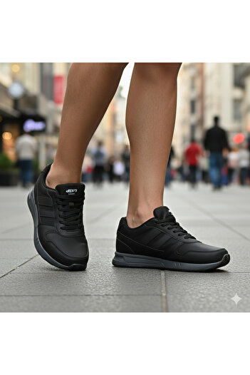Giyyin Sneaker Sports Shoes Black Casual Comfortable Quality Lace-Up Orthopedic Suitable for Winter Floti