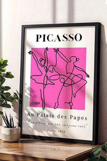 Saturn Pablo Picasso at the Palais Des Papes Exhibition Poster 1956 Framed Painting - Eclectic Style Wall Decor