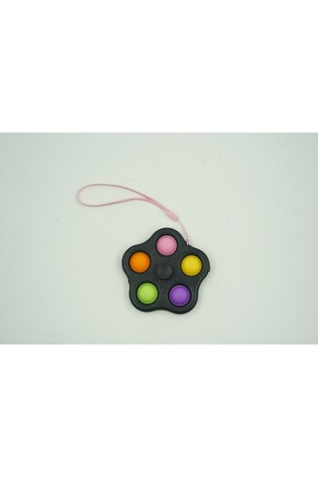 Teo Jucarie antistres simple dimple fidget toy spinner cu 5 buline, Multicolor/Negru