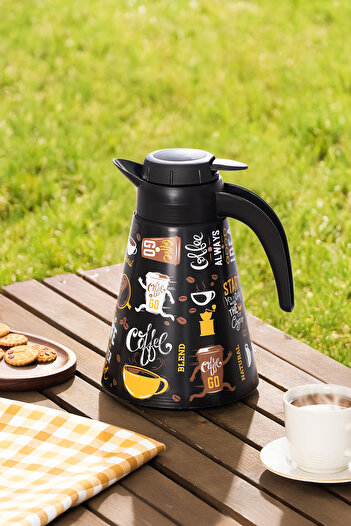 Porsima 161704-006 Patterned 1.2L Conical Thermos Hot and Cold Beverage Storage Thermos