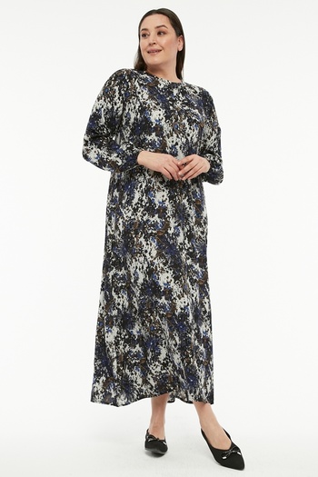 BNZ TEKSTİL Long A-Line Dress Viscose Fabric