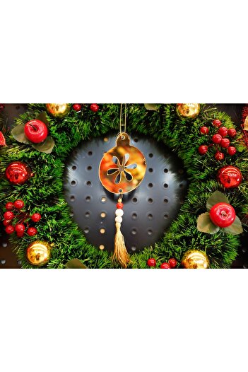 Teo Christmas tree ornament, Round, Gold, Shiny, 10*23CM, Acrylic, Indoor/Outdoor