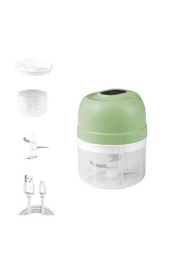 OEM Electric Garlic Grinder, Plastic, 250 ml, 23W, 1200 mAh, USB, Green