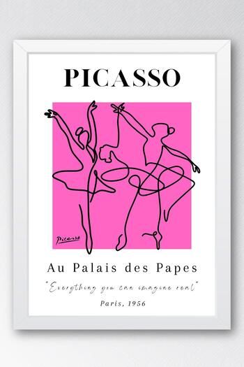 Saturn Pablo Picasso at the Palais Des Papes Exhibition Poster 1956 Framed Painting - Eclectic Style Wall Decor