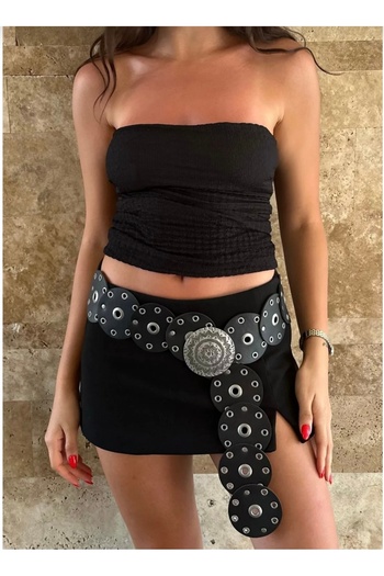 Damla Medallion Buckle Women Belt Cowboy Belt Studded Belt Dress Belt