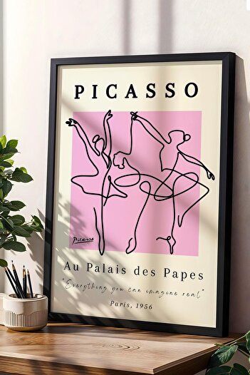 Saturn Pablo Picasso at the Palais Des Papes Exhibition Poster 1956 Framed Painting - Eclectic Style Wall Decor