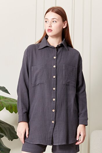MİNUSA DESİGN Shorts Shirt Set Soft 100% Cotton Fabric Cotton