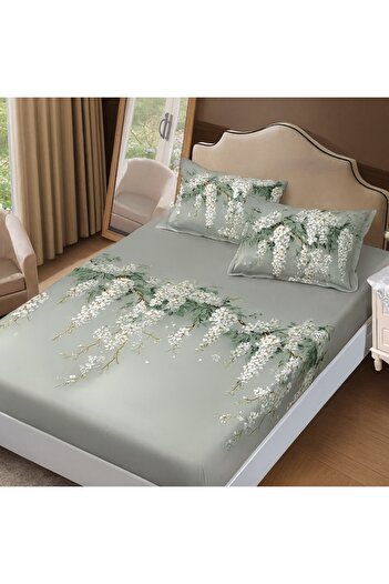 Pucioasa Finet duvet cover set + 2 pillowcases 160x200cm, Acacia flowers