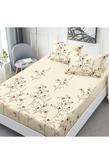 Pucioasa Finet duvet cover set + 2 pillowcases 160x200cm, Cream with popcorn