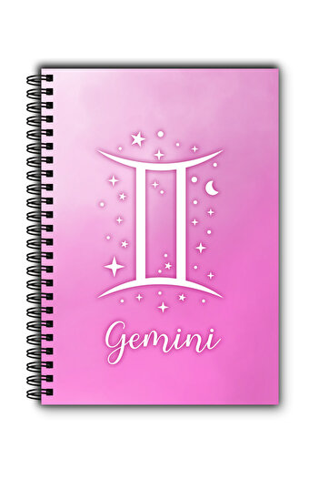 MG Office A5 Notebook 80 sheets Vellum with Spiral – Zodiac Gemini – Reflective Cover