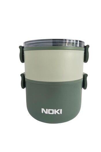 Noki Kids Stainless Steel Food Container 1350 ml Double Layer Pink