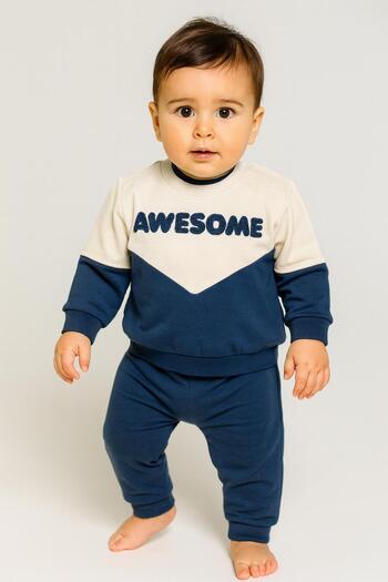 RAPAPA Baby Boy 2-Piece Set – Awesome Embroidered Sweatshirt & Bottoms Set 07145 m