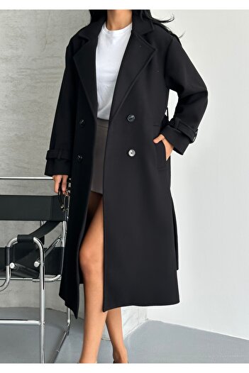 MEECY Laura Belted New Season Lined Premium Quality Comfortable Fit Women's Cashmere Coat