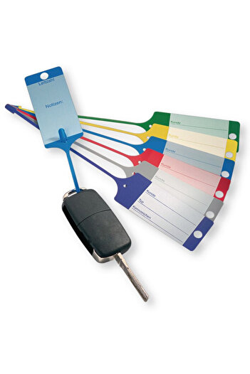 BERNER Keychain label for Keys, color Red