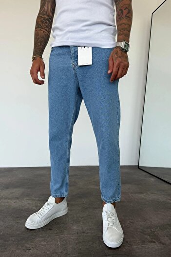 MADZEYMODA Denim Fabric Blue Boyfriend Fit Men's Jean Denim Pants Mz296