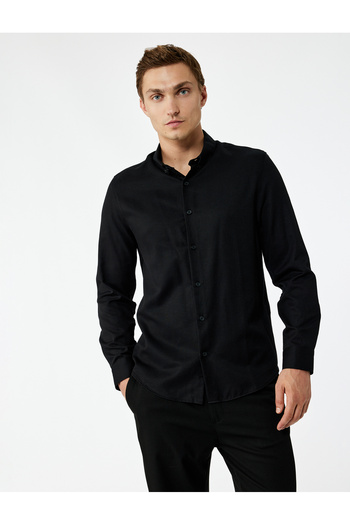 Koton Slim Fit Long Sleeve Button down Classic Collar Shirt