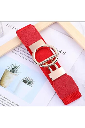 Mynoa Gold Buckle Elastic Women's Belt Coat Belt,