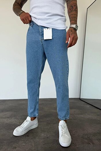MADZEYMODA Denim Fabric Blue Boyfriend Fit Men's Jean Denim Pants Mz296