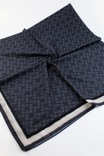 Valino 120X120 Striped Patterned Large Size Scarf Cotton Scarf Large Size Scarf Anthracite