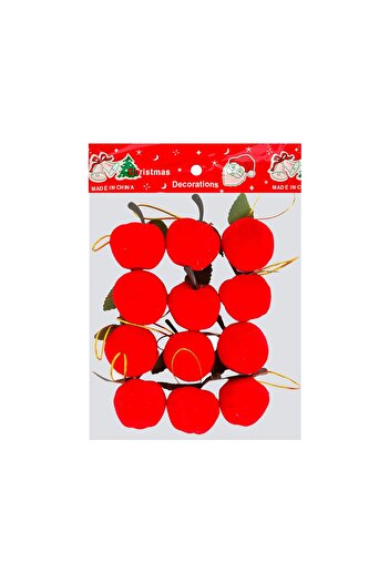 The Byzia 3 cm Apple Christmas Ornament Set of 12 Red Tree Ornament Christmas Tree Decorations