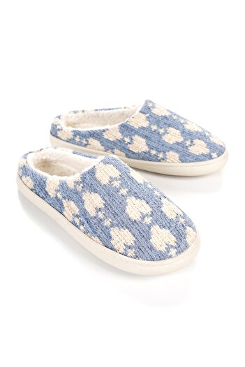 OZYO Desire Blue Heart Chenille Slippers