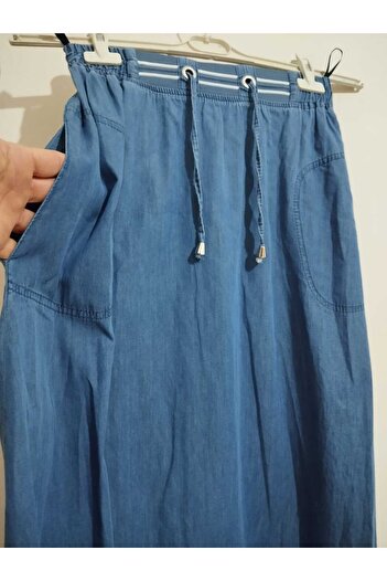 anne moda ankara Calitate premium, mărime mare, talie elastică, linie A, sport, fustă din denim 100% bumbac