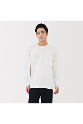Muji Washed Heavy Weight Crew Neck Long Sleeve T-Shirt