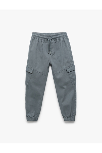 Koton Cotton Gabardine Waist Tie Cargo Pocket Jogger Pants
