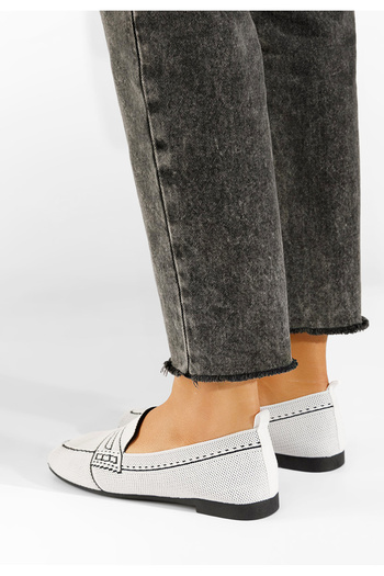B T Shoes Biele mokasíny dámske Kirrana V2