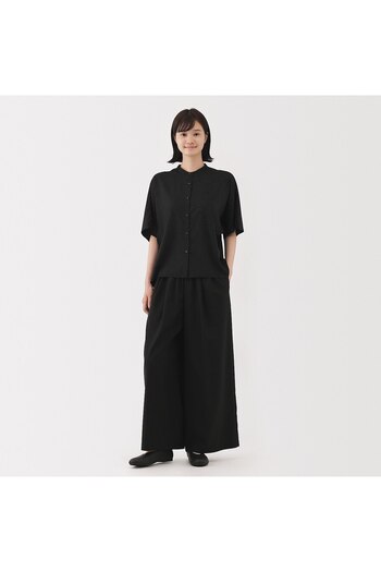 Muji Lyocell Blended 1/2 Sleeve Blouse