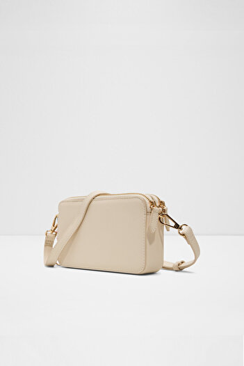 Aldo Ddemi - Women's Small Size Ecru Two-Compartment Detachable Adjustable Crossbody Bag