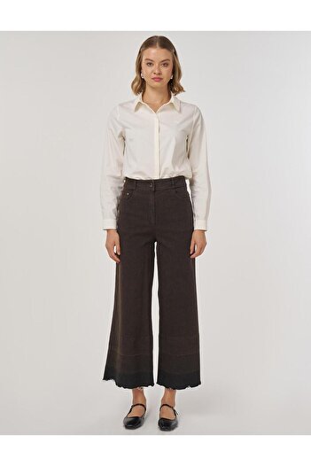 Kayra Pocket Detailed Marine Fit Denim Trousers Dark Brown