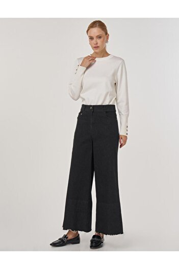 Kayra Pocket Detailed Marine Fit Denim Trousers Black