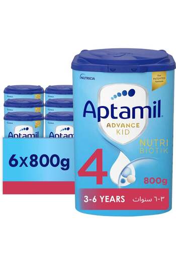 Aptamil Advance Kid 4 Growing Up Formula Milk From 3-6 Years, Easy To Use Pack Vanilla Pack of 6