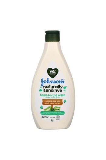 Johnson & Johnson Johnson's Naturally Sensitive Organic Aloe Vera Head-To-Toe Wash 395 ml