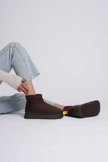 AYAKKABİSEPETİ Thick Sole Mini Boots Stretch Suede Boots