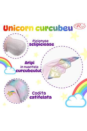 RCO Giant Rainbow Unicorn made of velvety plush, 100 cm, +3 years, WJ8606-100
