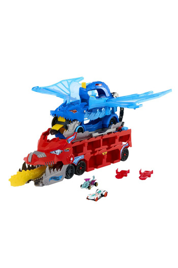 mattel Hot wheels city supreme transporter with 2 dragons, children ages 4 to 8 years