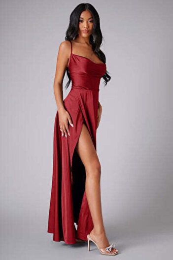 StreetWear Outlet Rochie Dama, Satin, Eleganta, Cu Bretele Incrucisate