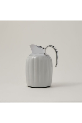 Dallaty Pumpk steel vacuum flask grey & chrome 1L